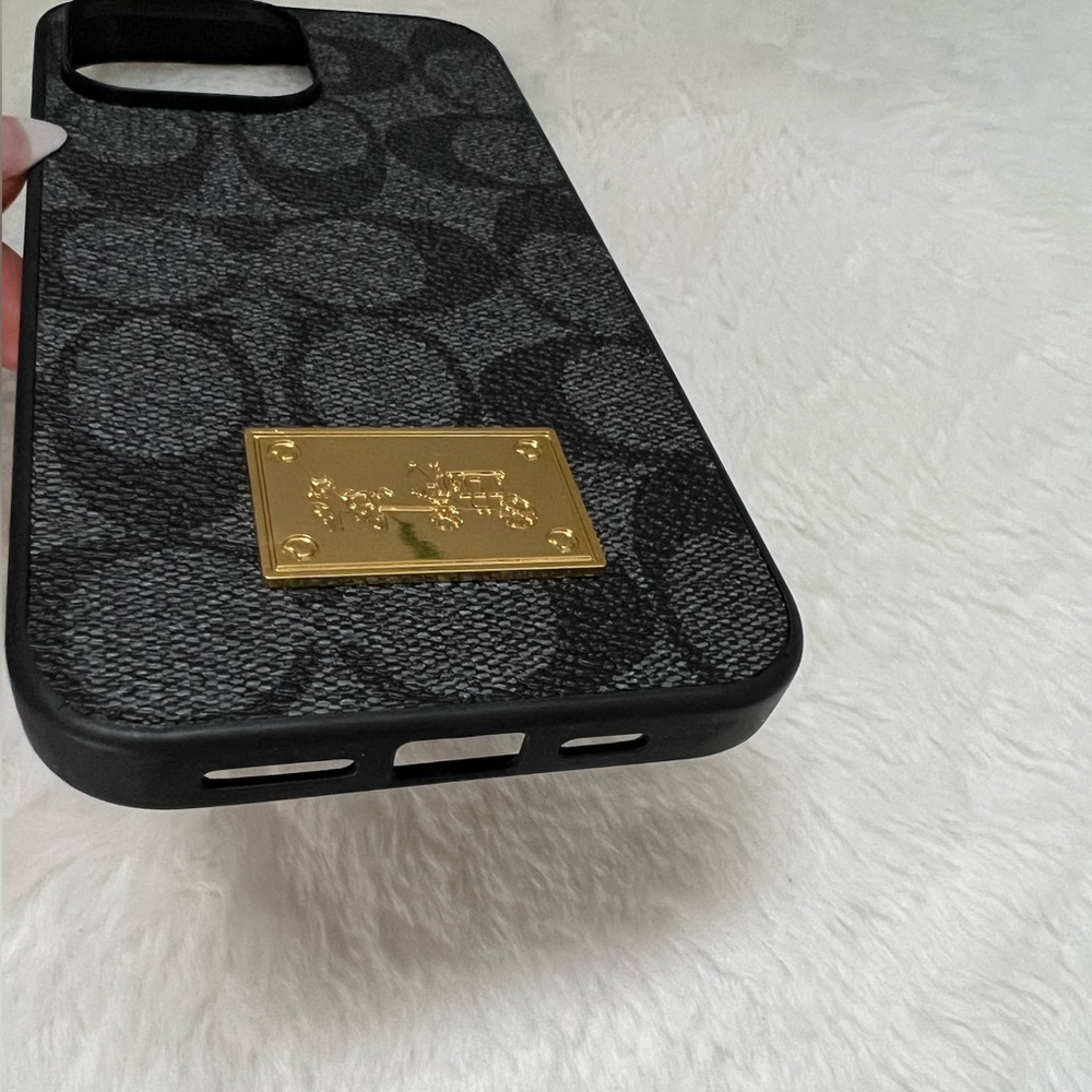 Coach Signature Black and Gold Phone Case - Picture 4 of 5